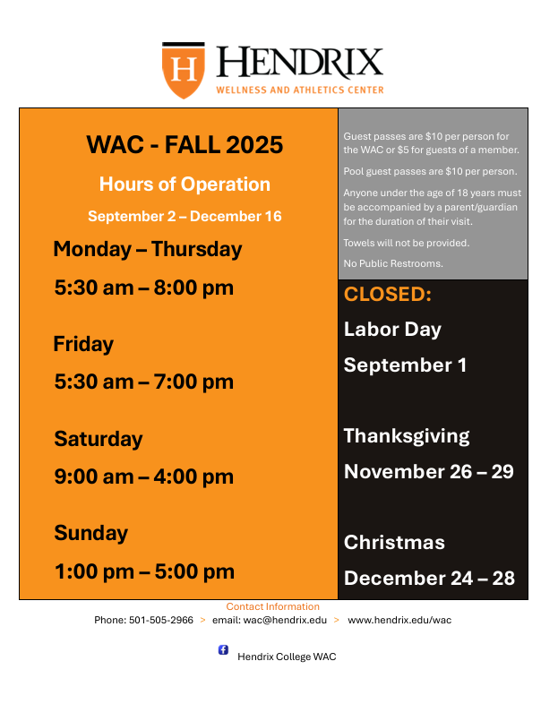 WAC Fall 2025 Hours
